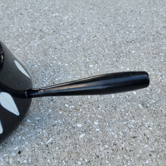 MCM Vintage Catherineholm Black White Lotus Enamelware Fondue Pot Only - Picture 4 of 6